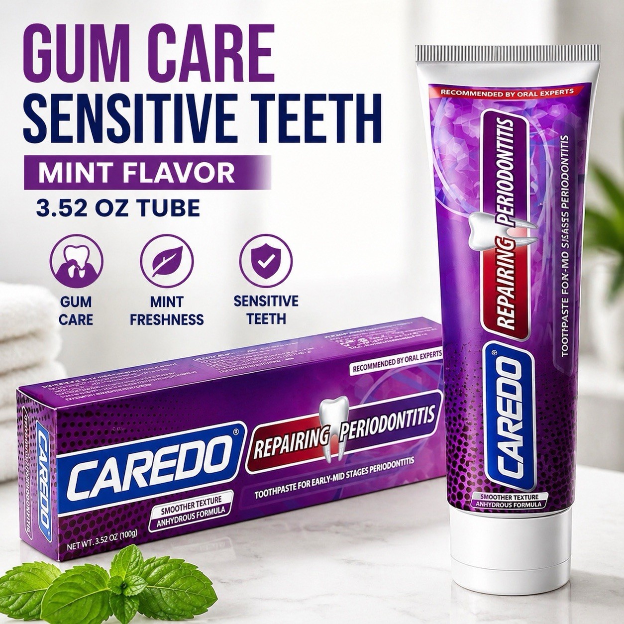 CAREDO Gum Disease Toothpaste Periodontitis Gingivitis Receding Gums