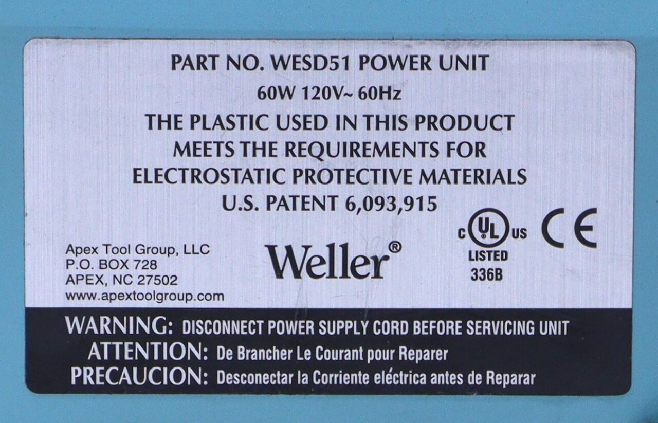WELLER WESD51 SOLDERING STATION