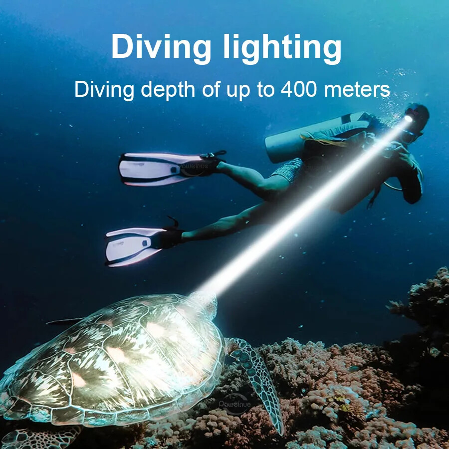 20000LM Super Powerful Diving Headlamp Rechargeable Diving Professional Light US