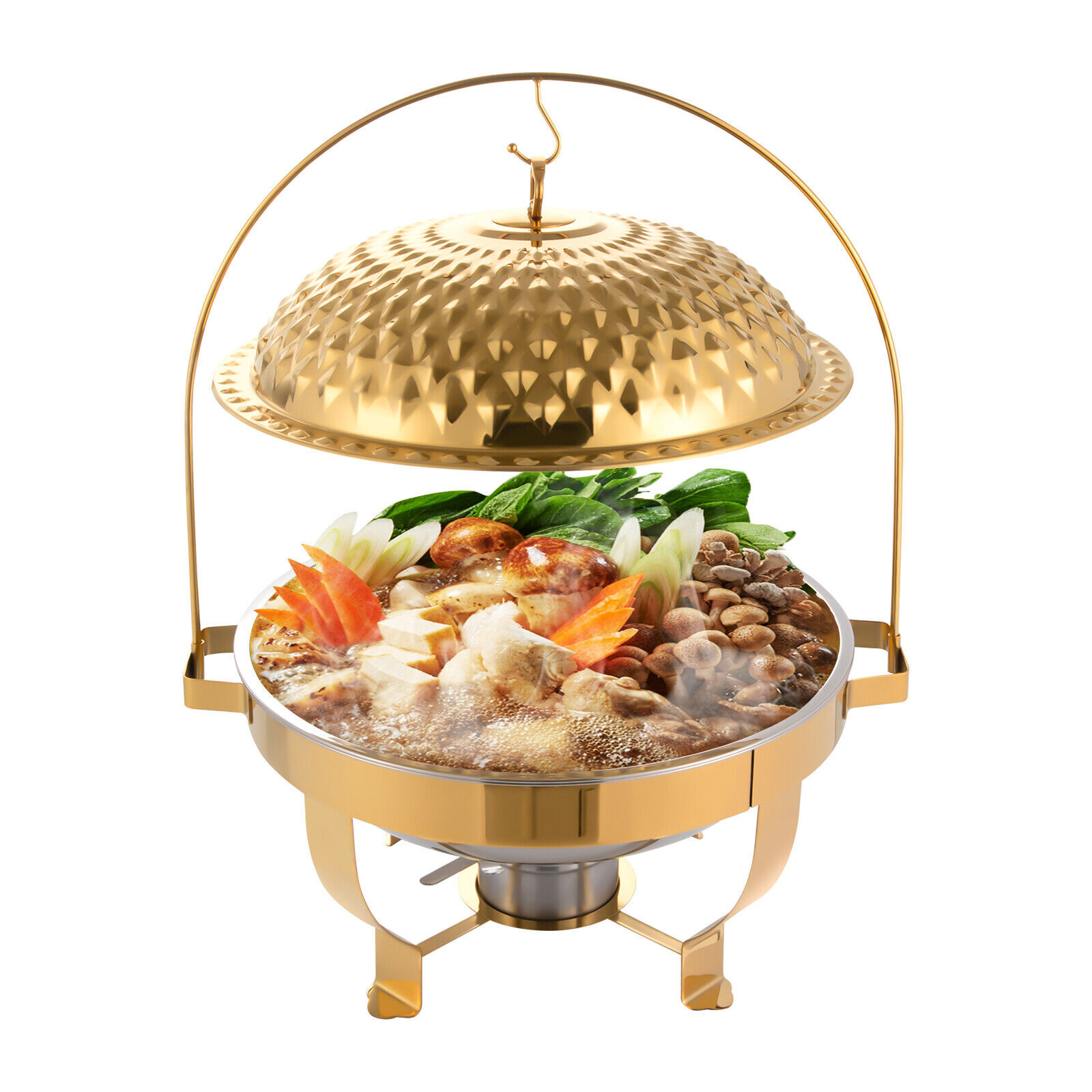 New Stove Hanging Lid Dining Stove Chafing Dish Buffet Set Stove Food Warmer 8L