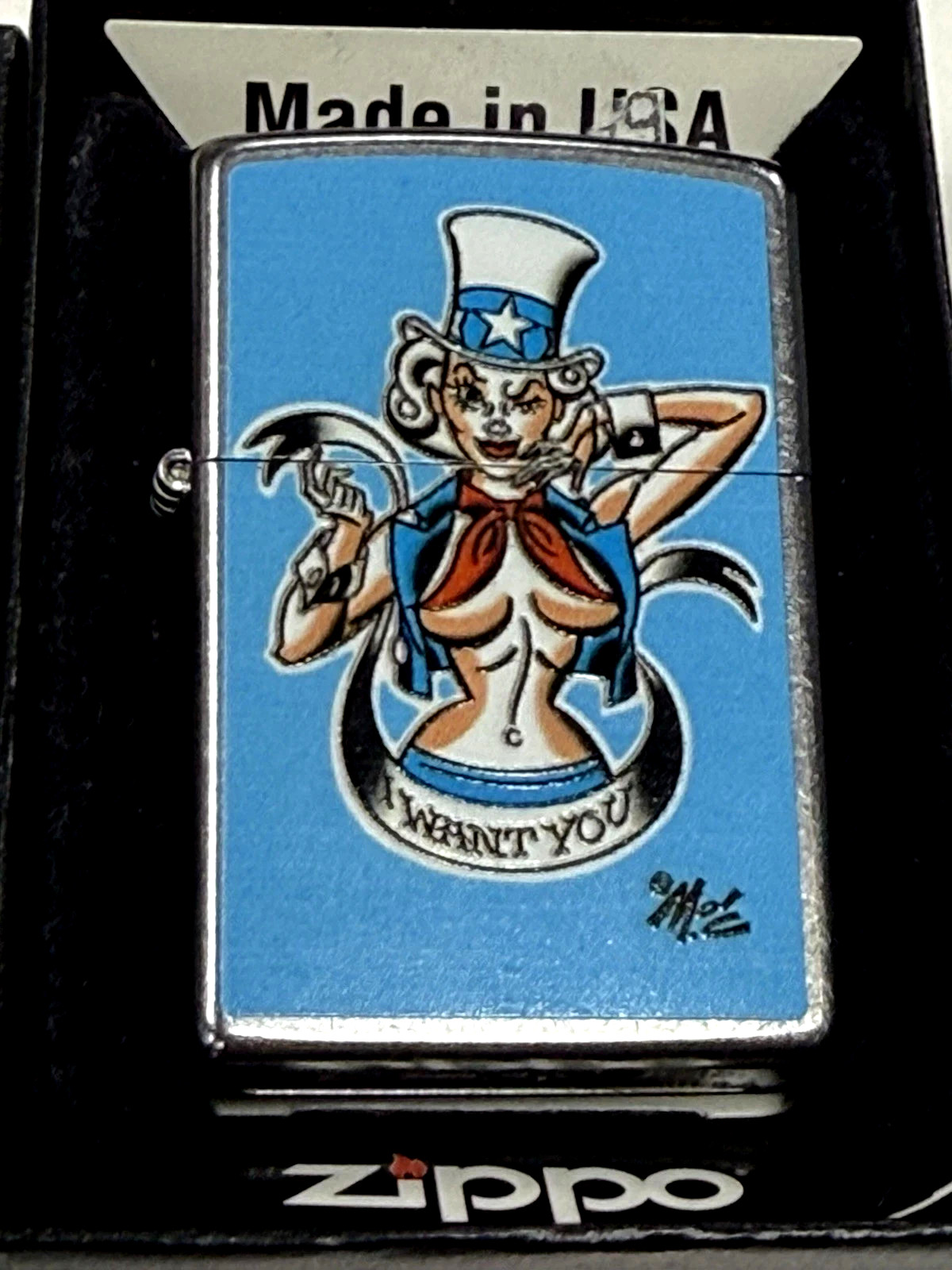 ZIPPO 2010 CHROME LIGHTER MITCH O'CONNELL I WANT YOU PATRIOTIC NEW IN BOX