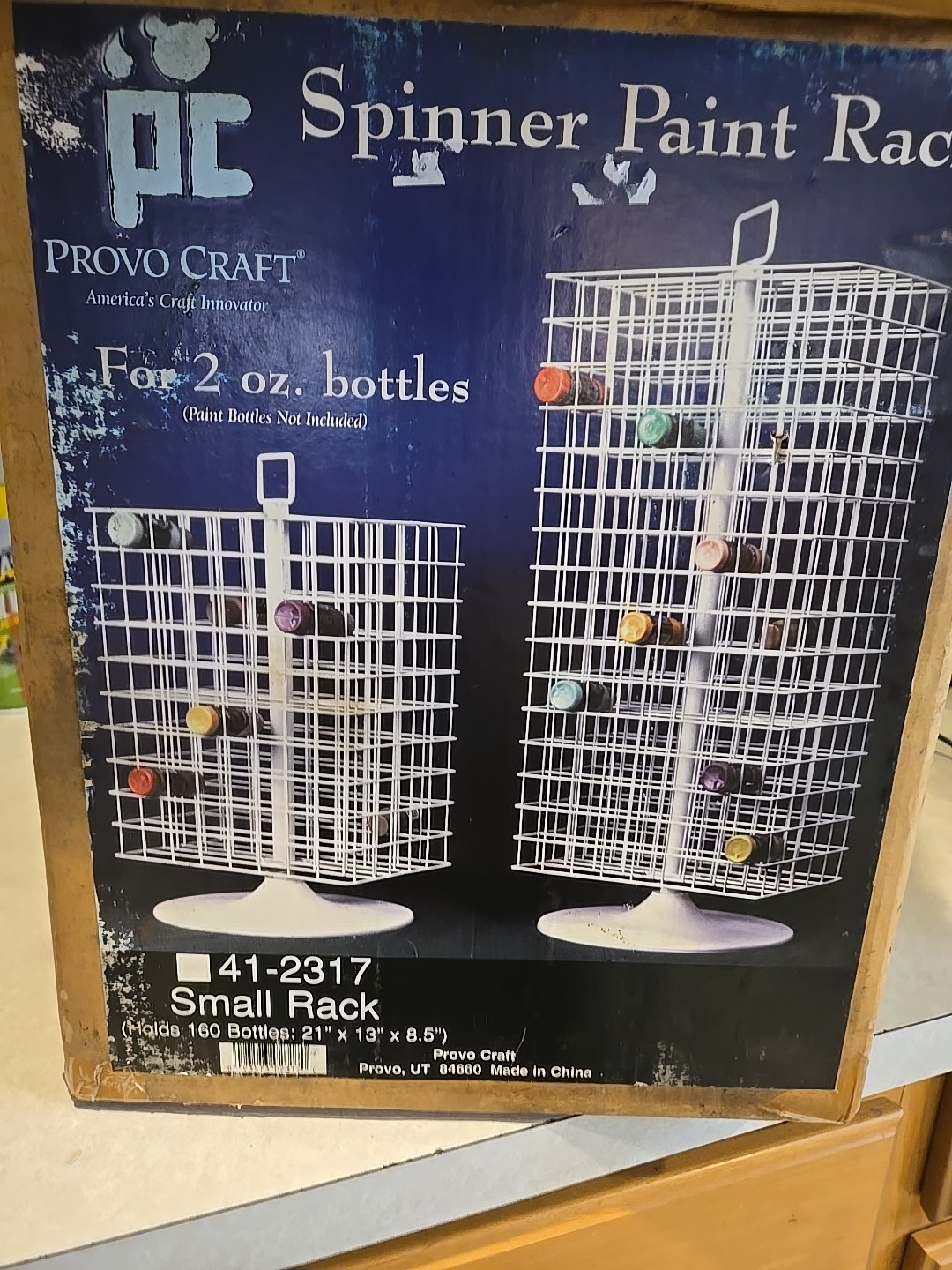 Provo Craft Paint Rack Holds 160 2oz Bottles Paint Rotating Storage Organizer