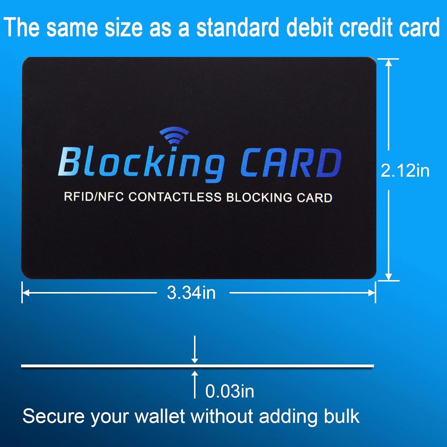 5 Pack RFID Blocking Card NFC Blocker Credit Card Passport Protector Wallet