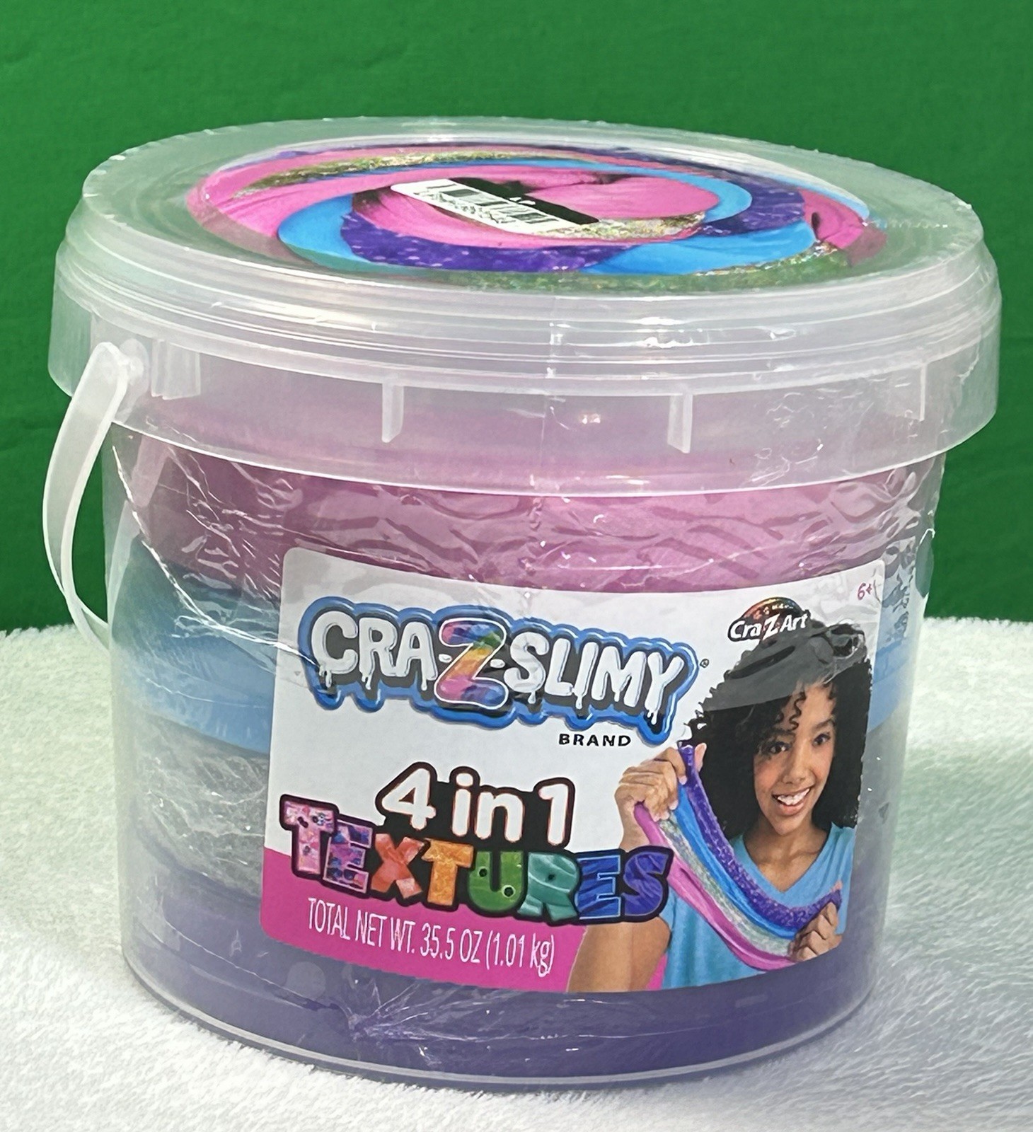Cra-Z-Art Slimy 3lb Tricolor Tinsel Slime Bucket-Non Sticky Glitter Slime-Age 6+
