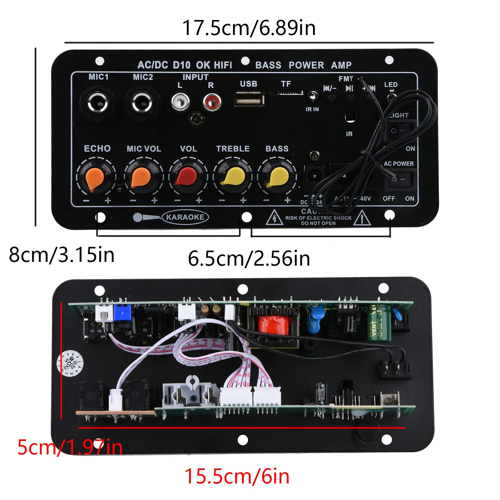 1 Set Multi-function Audio Amplifier Board BT 5.0 200W AC 110V/220V DC 12V/24V