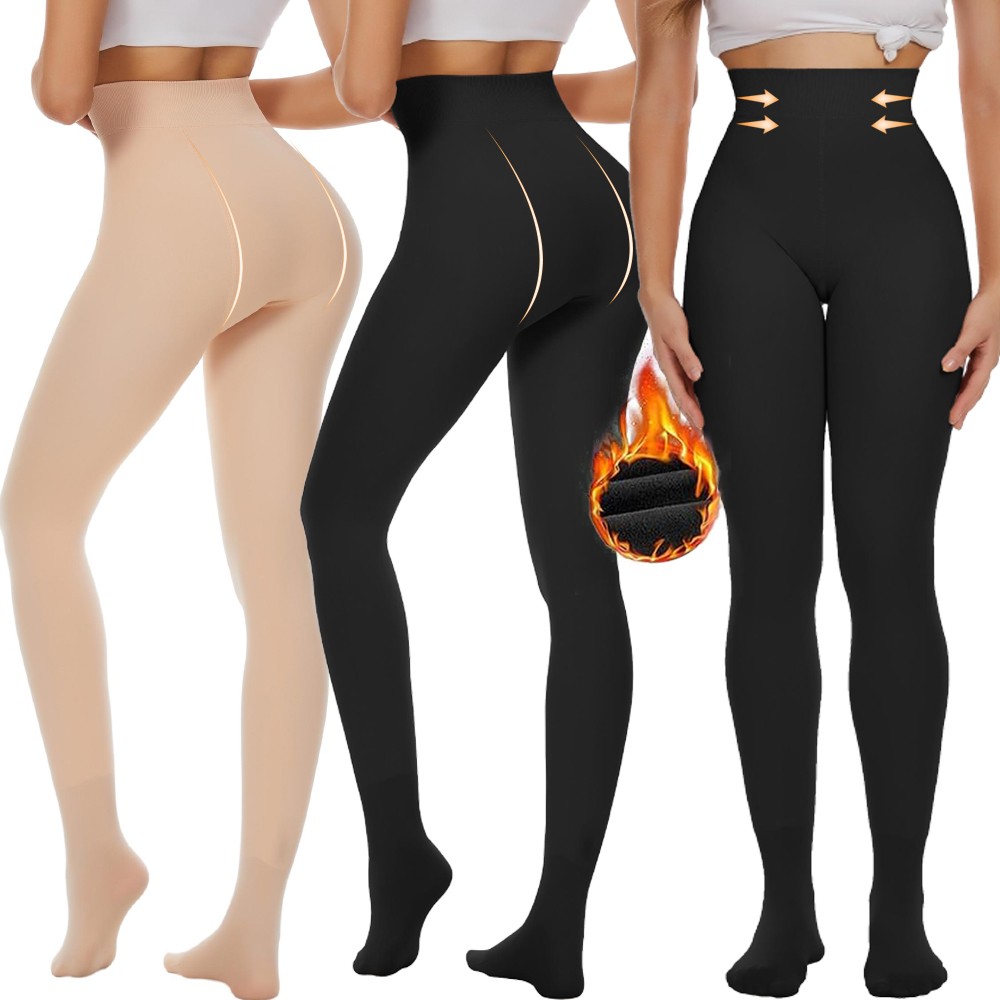 Women Compression Pantyhose Fleece Lined Thermal Tights Panty Hose Stockings UK