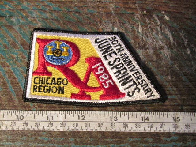 1985 ROAD AMERICA SCCA JUNE SPRINTS RACING PATCH CHICAGO PORSCHE BMW IMSA INDY