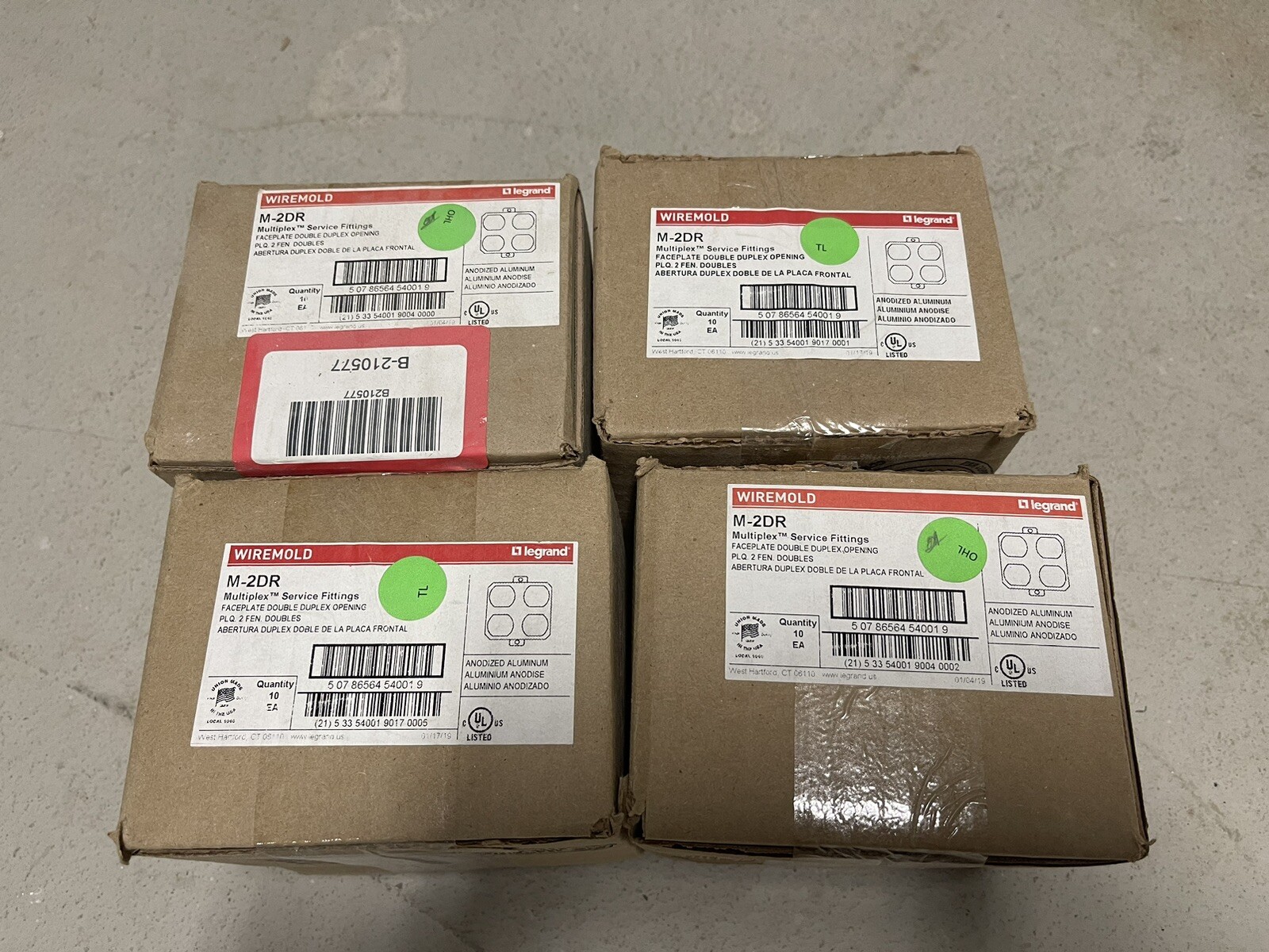 10 Pack - Wiremold M-2DR MULTIPLEX Faceplate