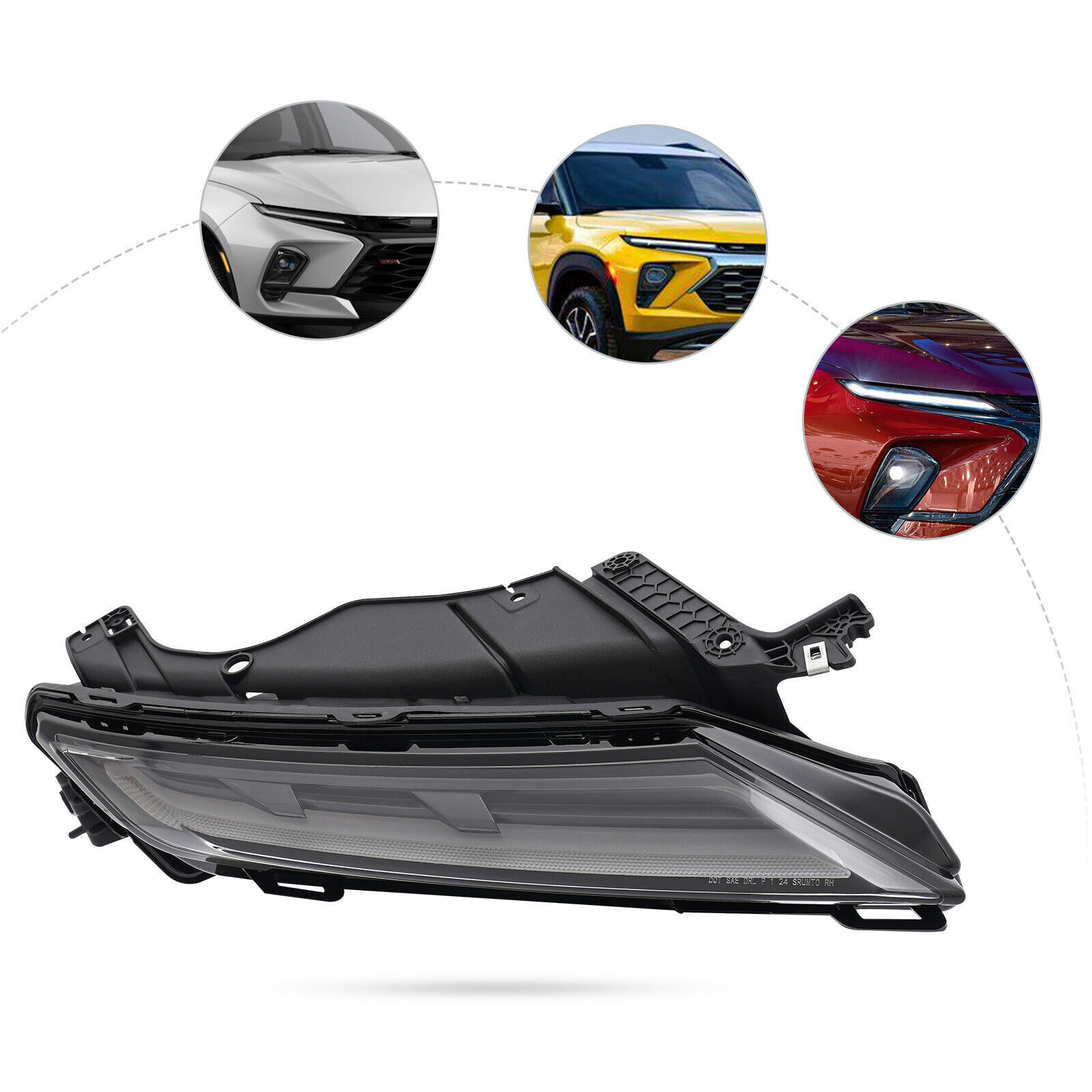 For 2023-24 Chevy Blazer Upper LED Daytime Running Light Fog Light Passenger RH