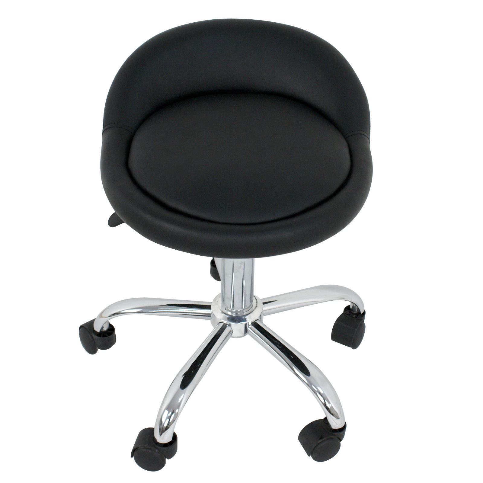 Hydraulic Adjustable Set of 4 Rolling Massage Salon Spa Stools Open Back Chairs