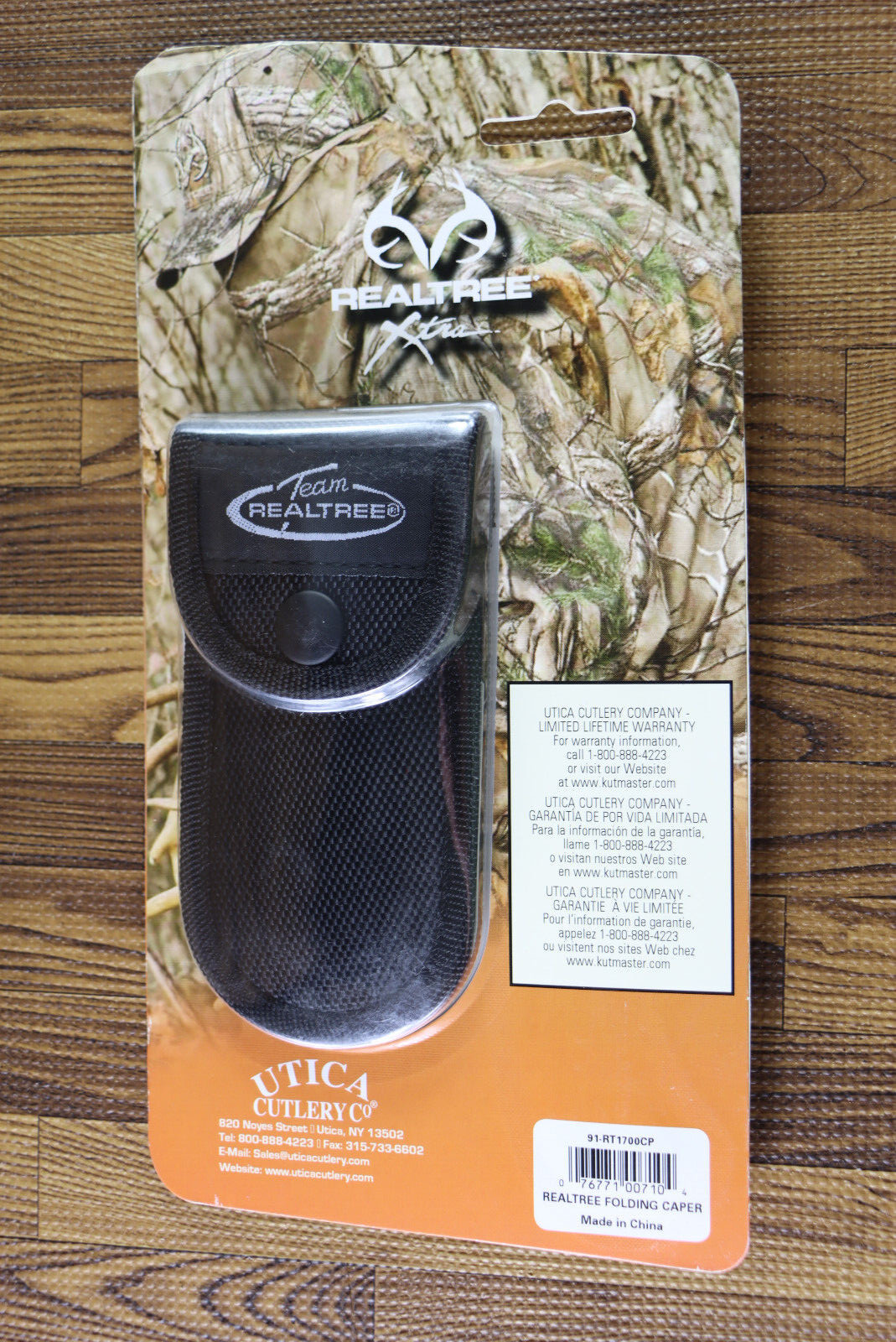 Utica Team Realtree Caper Skinner Folding Lockback Nylon Pouch 91-RT1700CP