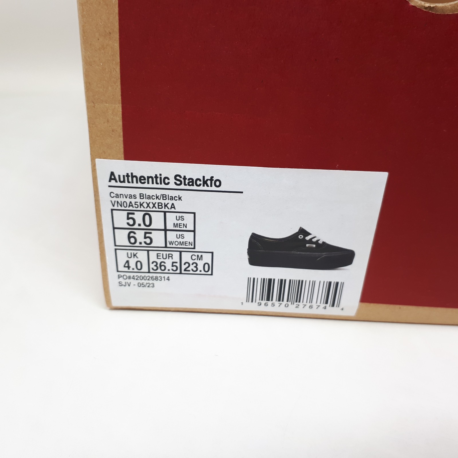 Vans Authentic Stackform Platform All Black Classic Shoe Sneaker Womens US NEW