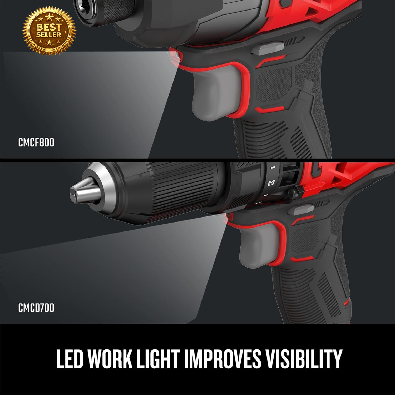 V20 MAX Cordless Drill & Impact Driver Combo Kit 2 Batteries LED Light