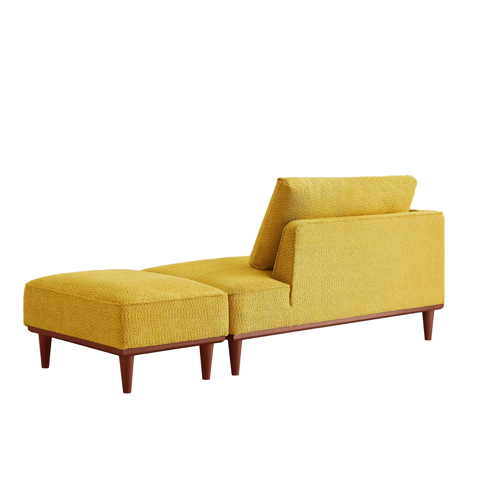 Yellow Fabric Chaise Lounge and Ottoman, Convertible for Living Room Bedroom