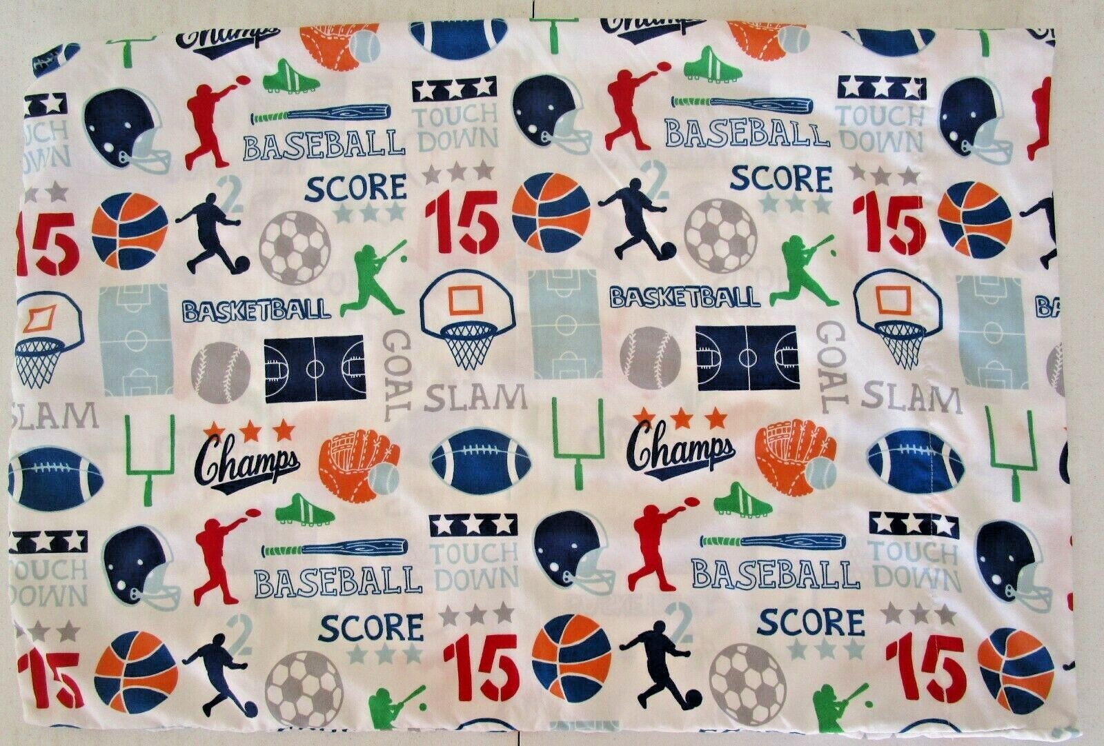 PILLOWFORT MICROFIBER MULTI-SPORT PILLOWCASE:BASEBALL,SOCCER,FOOTBALL,BASKETBALL