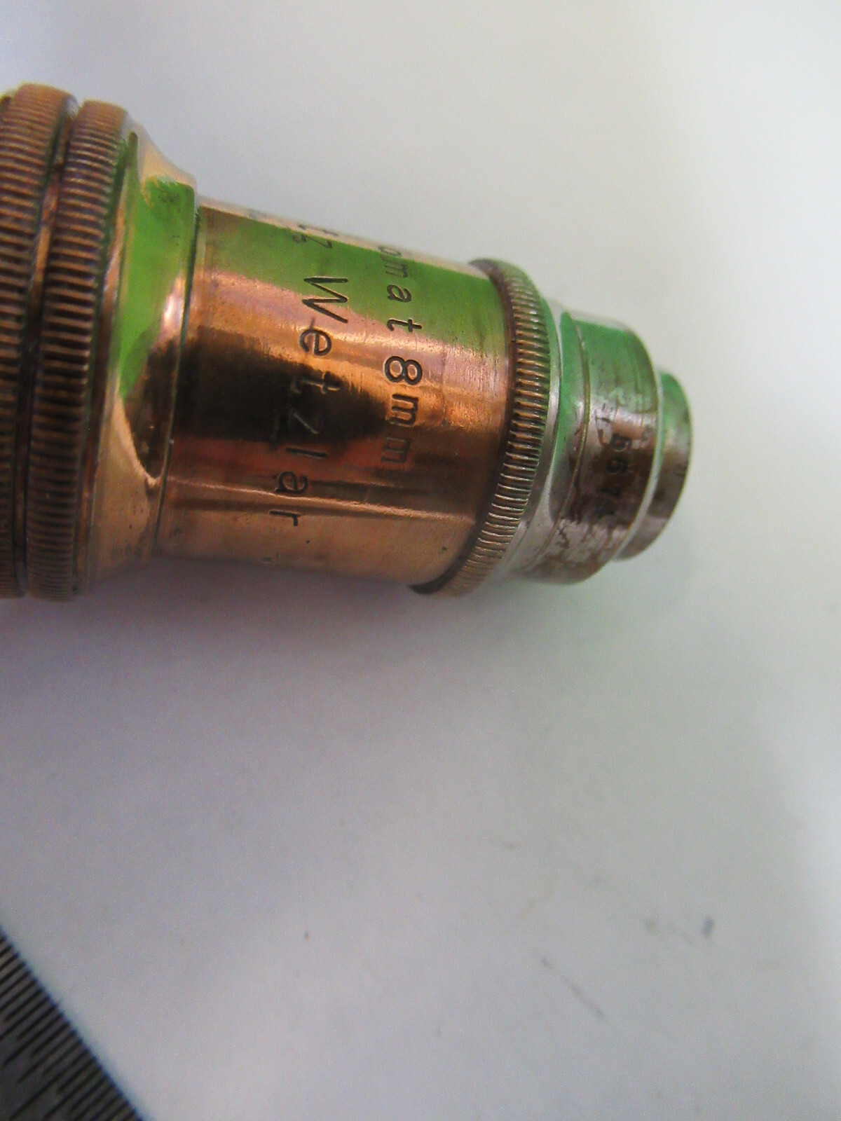 ANTIQUE LEITZ APO 8mm OBJECTIVE RARE MICROSCOPE PART AS PICTURED R2-B-23