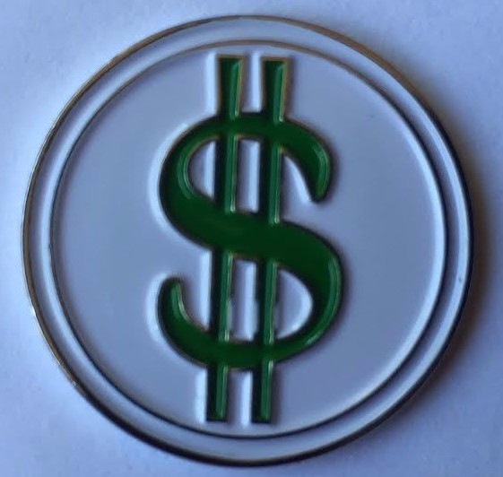 NEW Money Dollar Sign $ Golf Ball Marker Putt for Dough