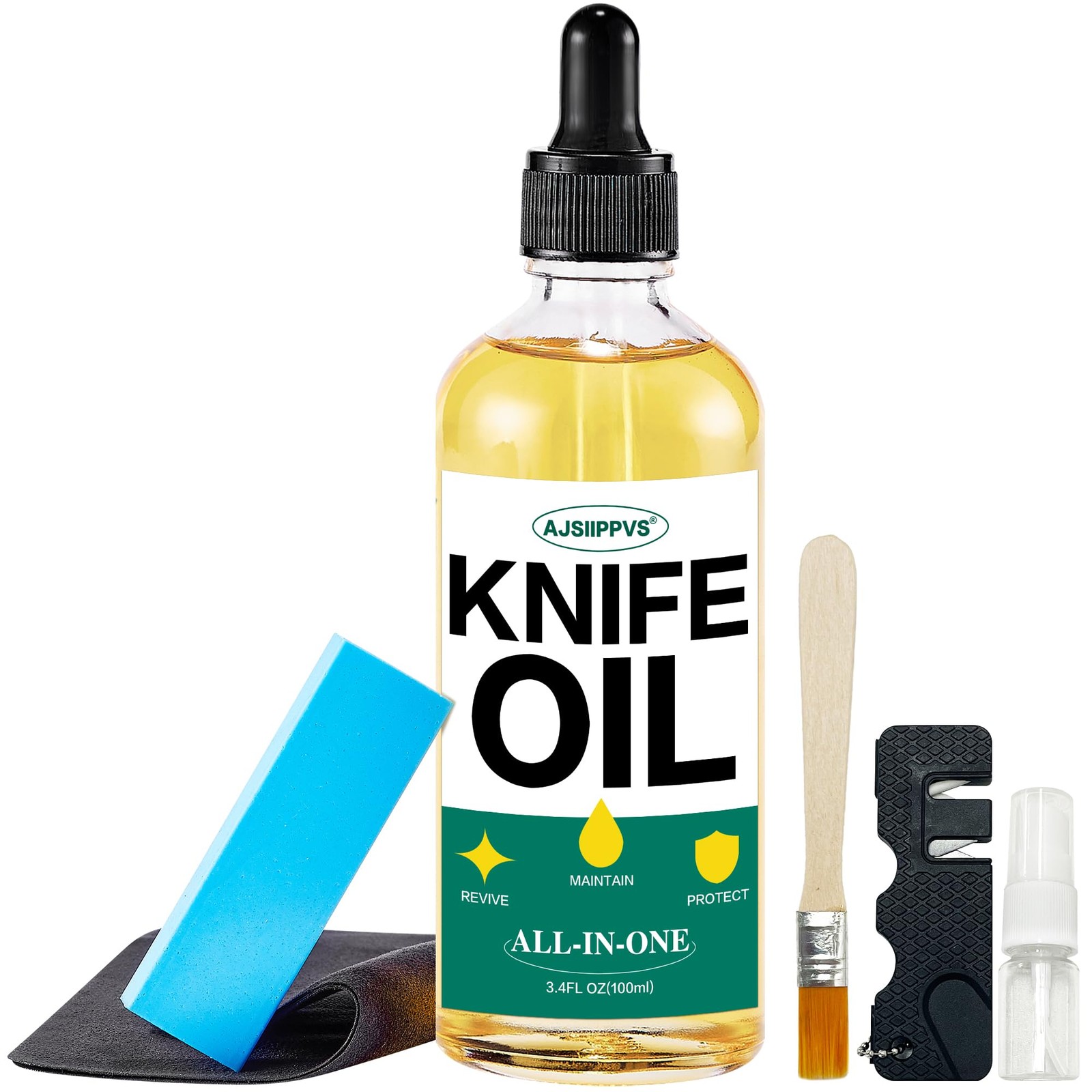 Knife Blade Oil Rust Eraser Kit,6 PCS Include Knife Sharpener,Refillable Spra...
