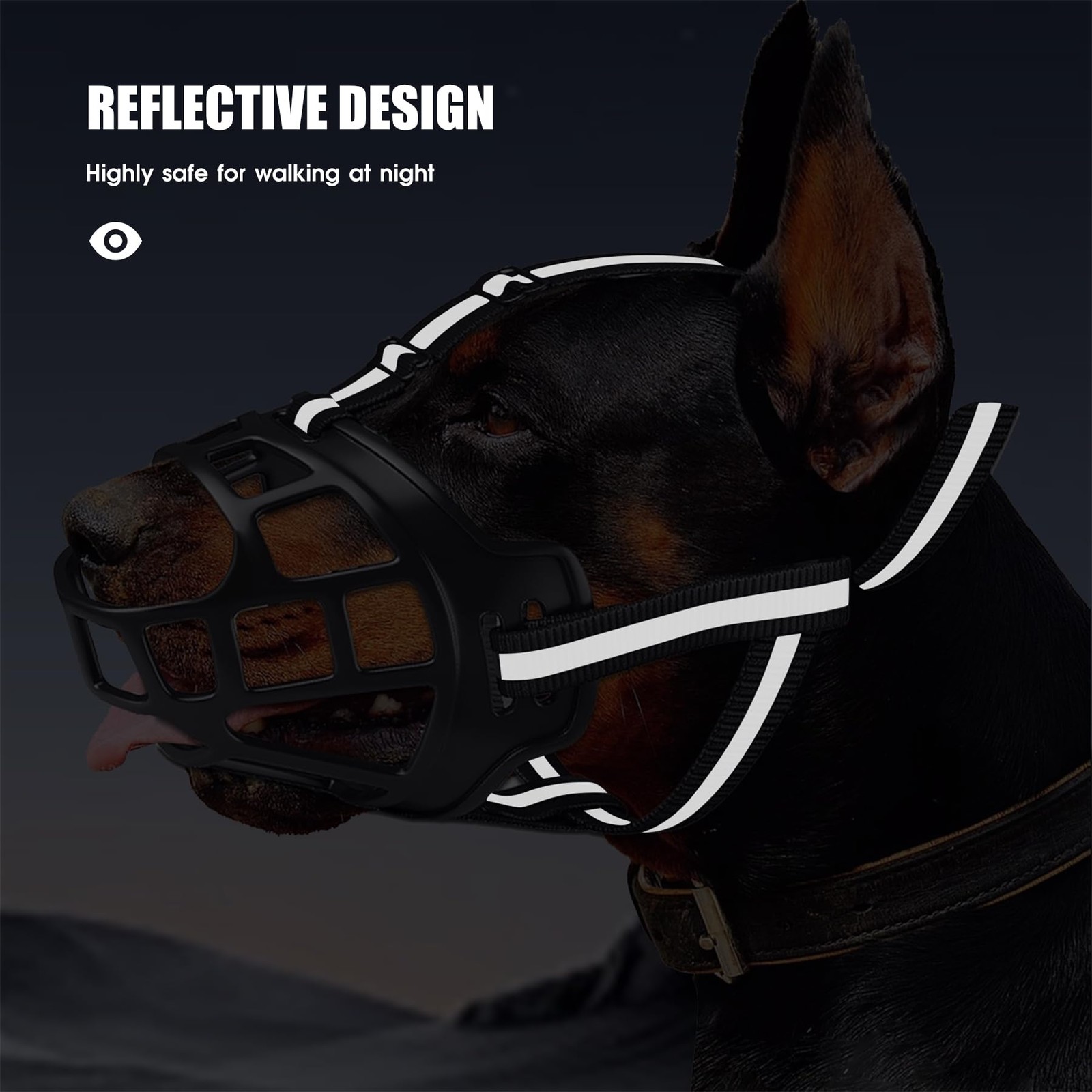Dog Muzzle, Breathable Basket Muzzles for Medium Large Sized Dogs, Adjustable...