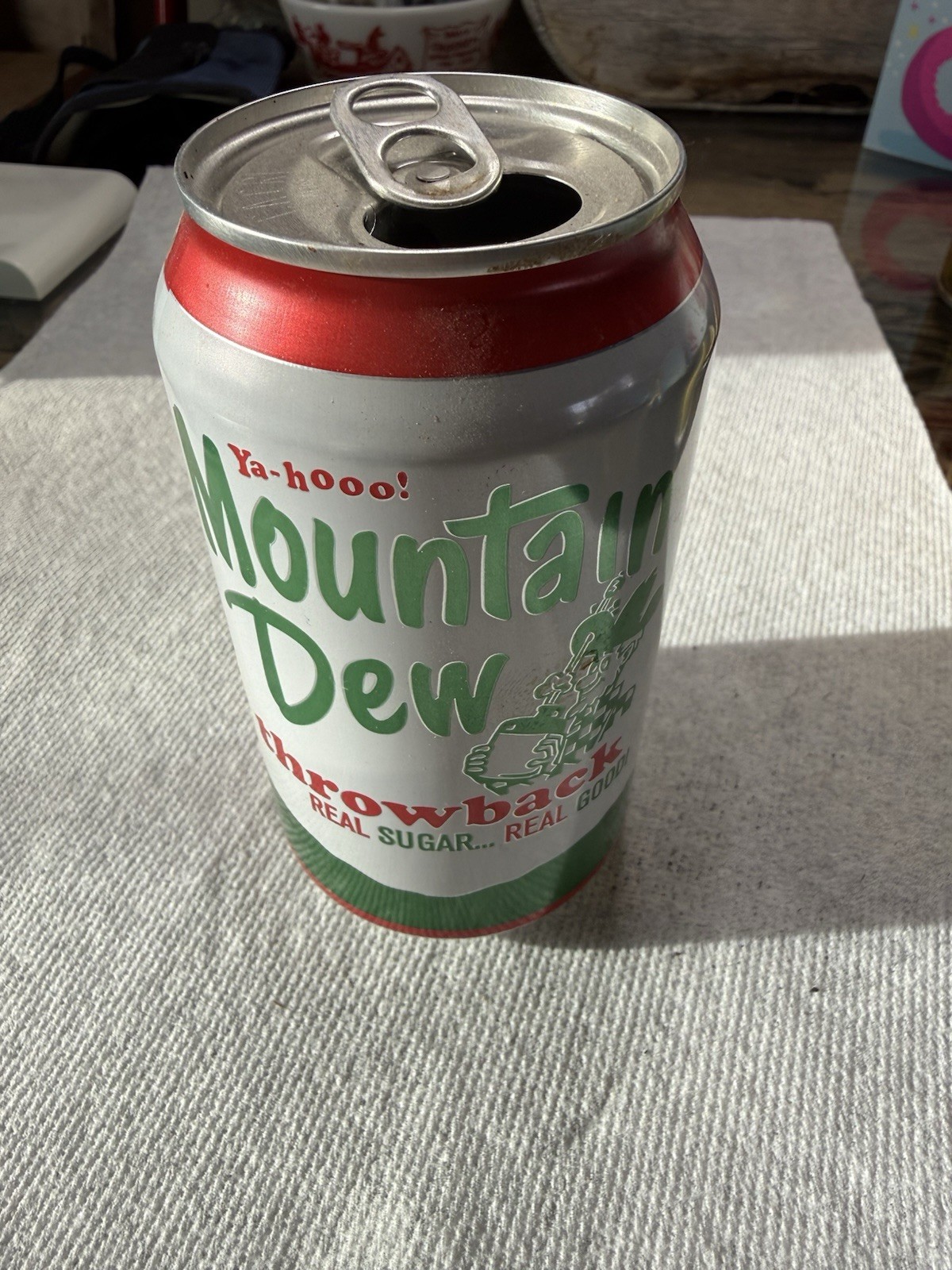 Mountain Dew Throwback Empty 12oz Soda 🥤 Can (2017)
