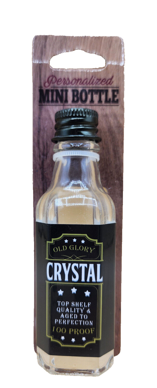 Personalized: CRYSTAL - 4" Mini Whiskey Liquor Bottle, BRAND NEW