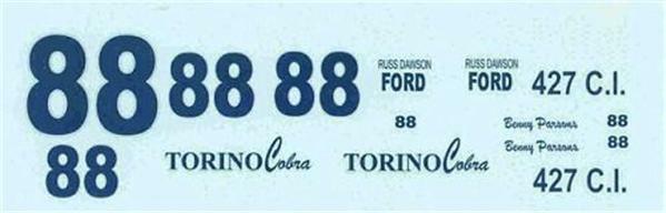 Winscals #88 Torino Cobra 1969-Benny Parsons Nascar decal