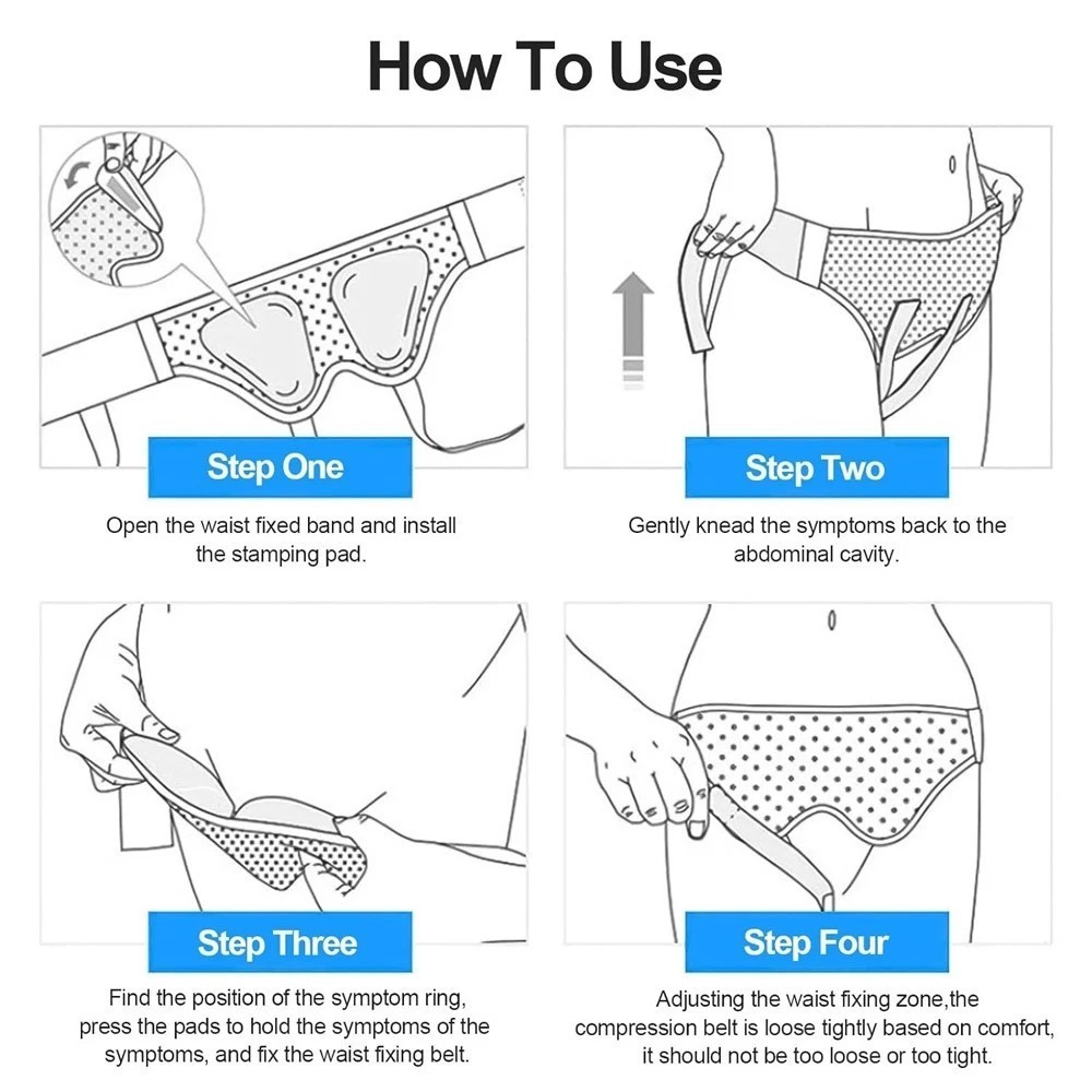 Hernia Support Belt Men Truss For Inguinal With 2 Removable Compression Pads US