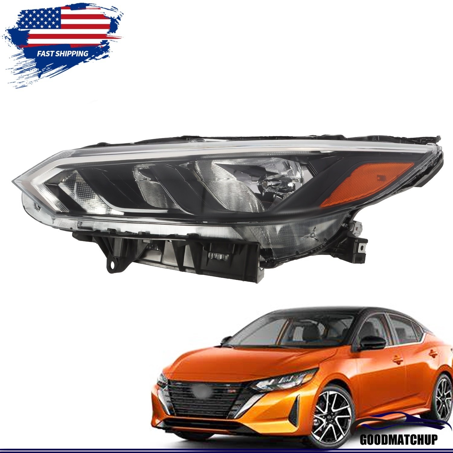 For 2024 2025 Nissan Sentra S SV Headlight Assembly Left Driver Side