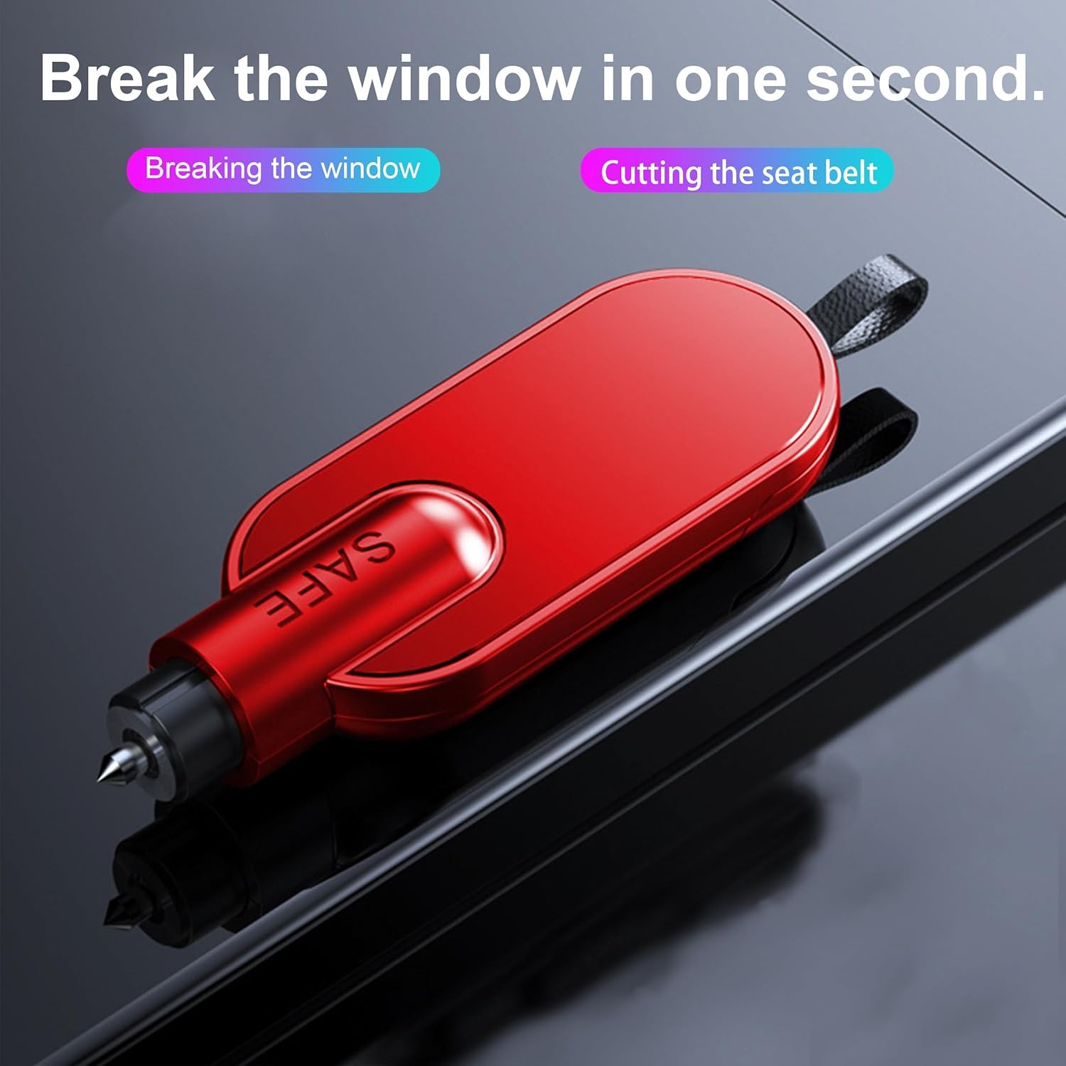 Emergency Escape Tool 2-Pack Window Breaker & Seatbelt Cutter 2-in-1 Portable Ca