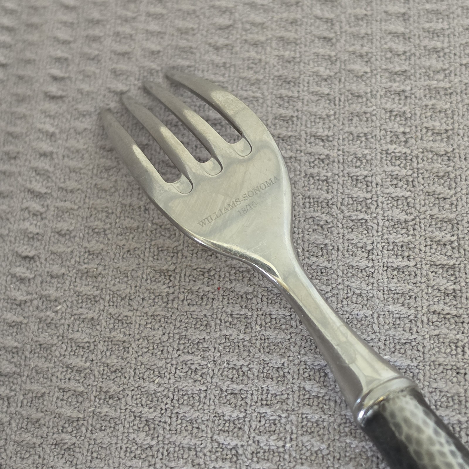 WILLIAMS SONOMA CUPOLA Dinner Fork TWO-TONE Hammered Stainless Flatware