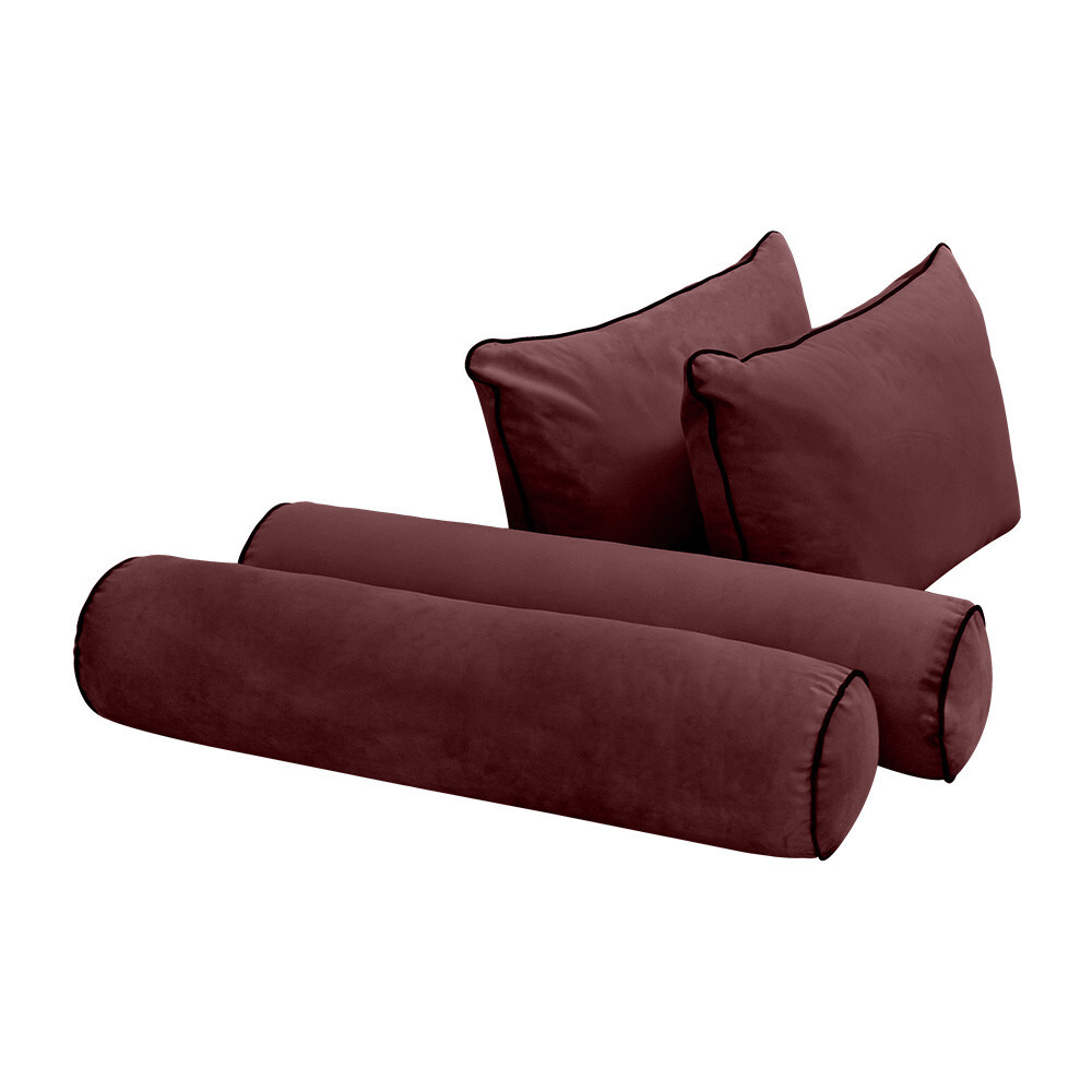 SLIPCOVER ONLY Contrast Twin Style V4 Velvet Indoor Daybed Bolster Cushion AD368