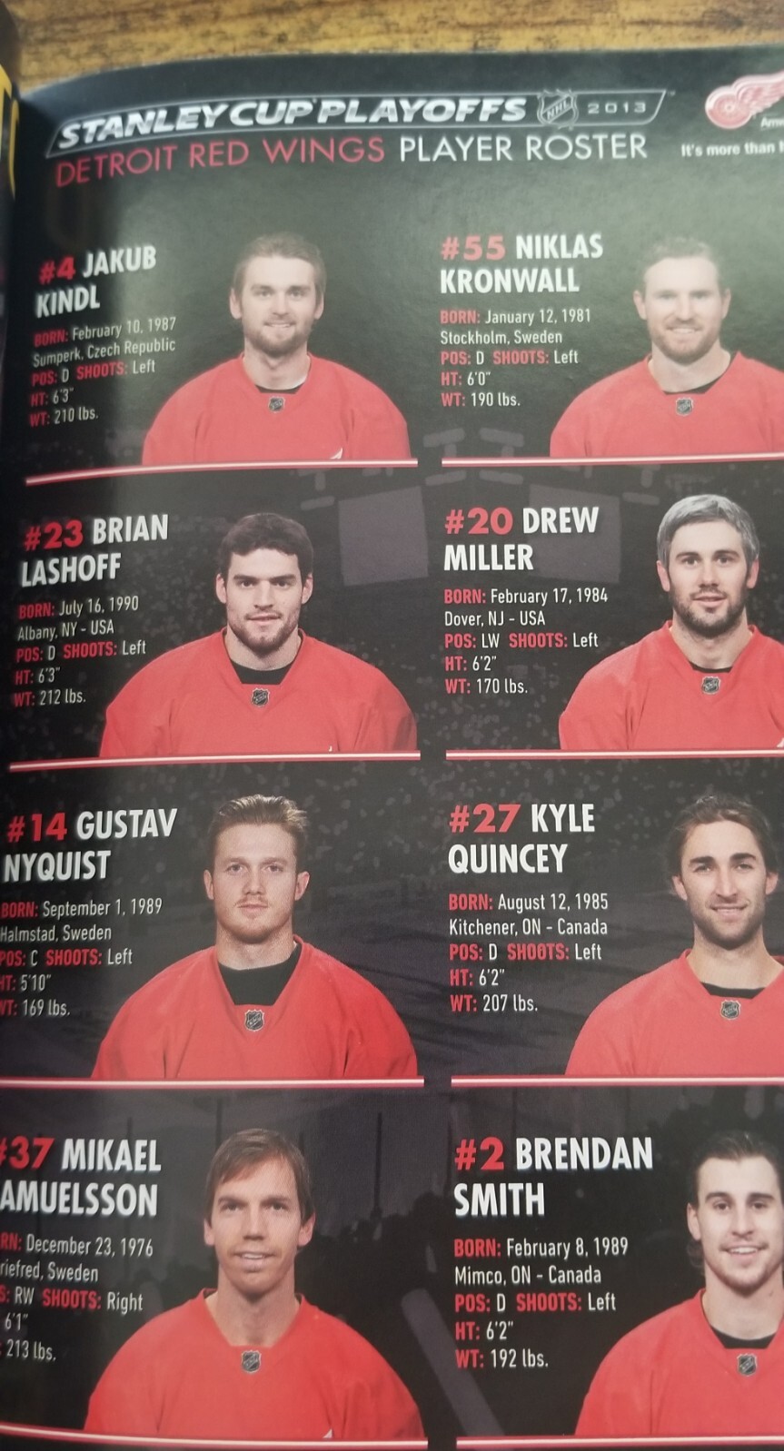 RED WINGS TODAY Stanley Cup Playoffs Program 2013 KRONWALL BLACKHAWKS NHL