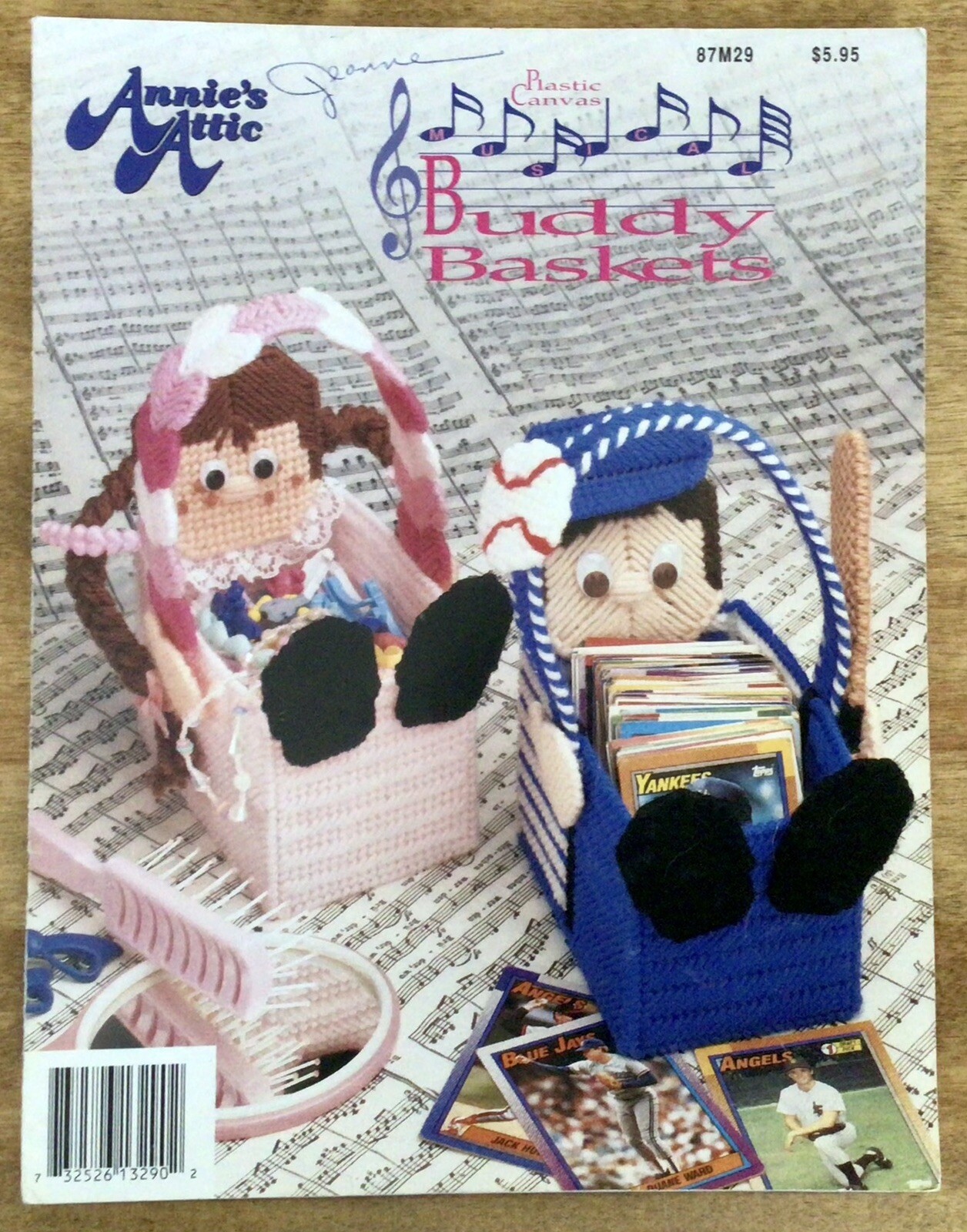 Annie’s Attic Pattern Book: Plastic Canvas Musical Buddy Baskets, #87M29, 1991