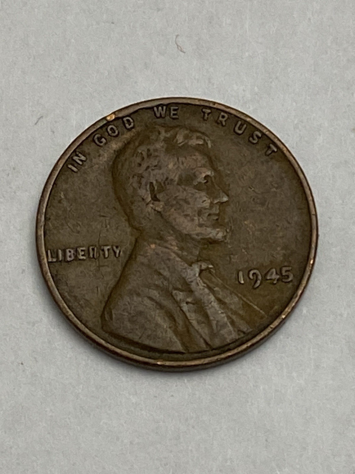 1945 Lincoln W/Errors- Wheat Cent Bronze BN Circulated US Coin-Errors on “R”