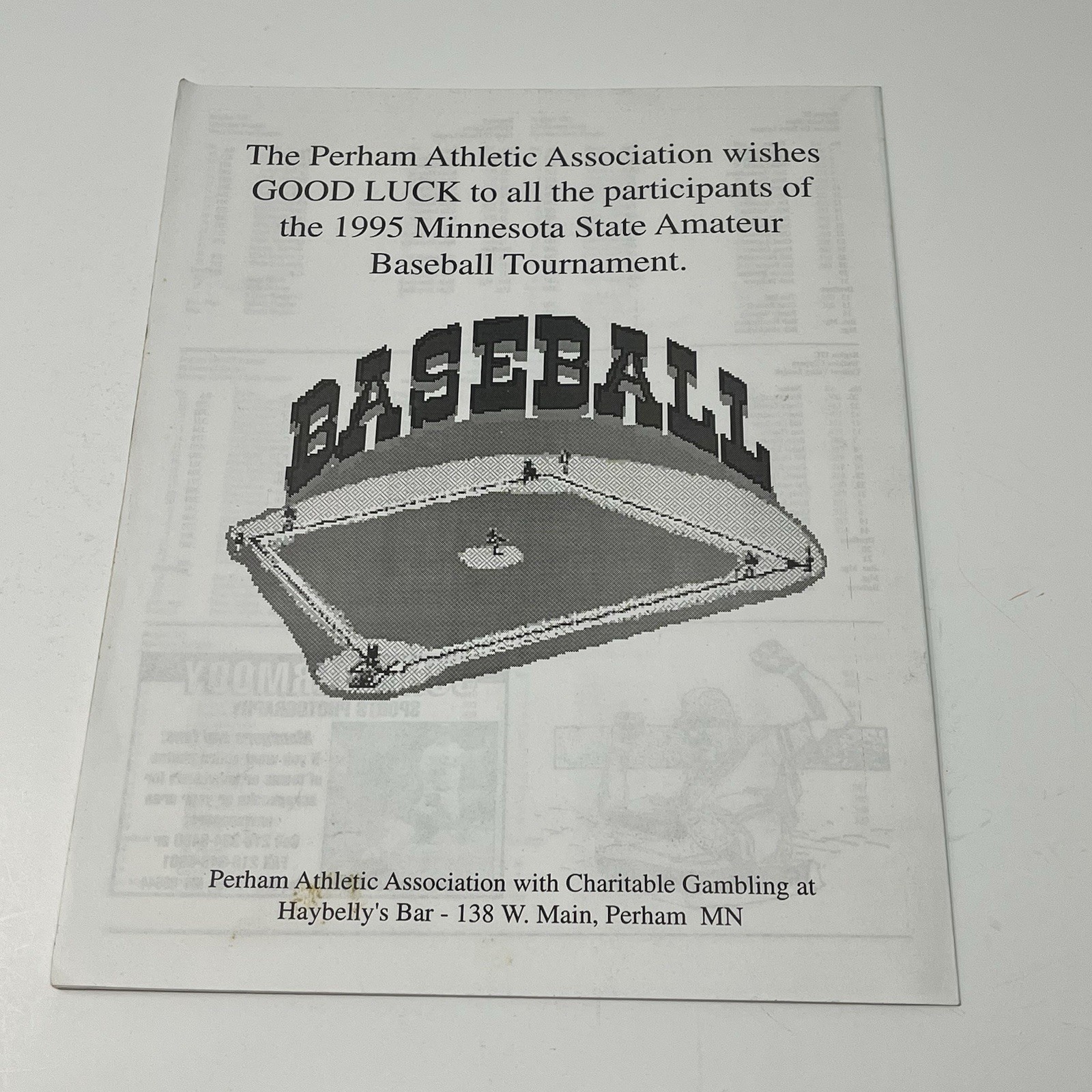 1995 Minnesota State Amateur Baseball Tournament Program Roster Bracket
