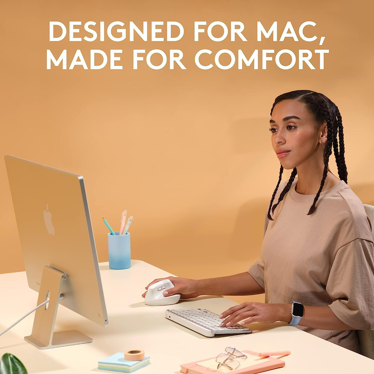 Logitech Lift Ergonomic Wireless Mouse for Mac Comfort Small Medium Hands