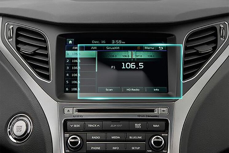 Crystal Clear Screen Protector for 2016 Hyundai Azera Vehicle Navigation