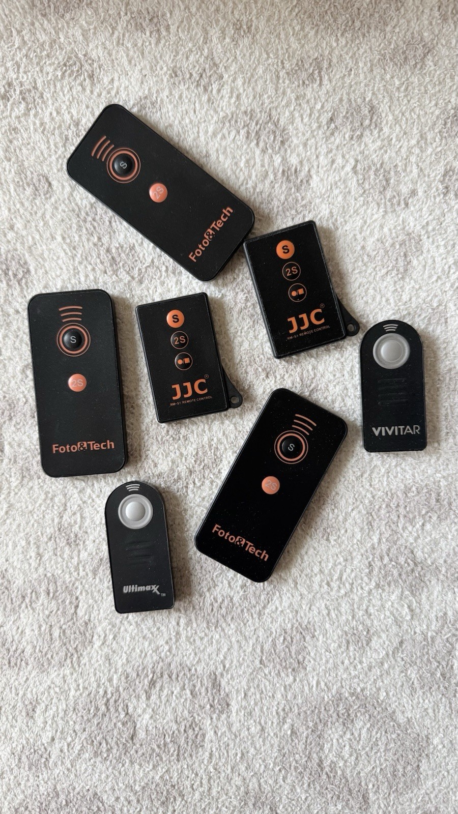 Lot Of 7 Camera Remote Shutter Release JJC Foto&Tech Ultimate  Bluetooth Sony