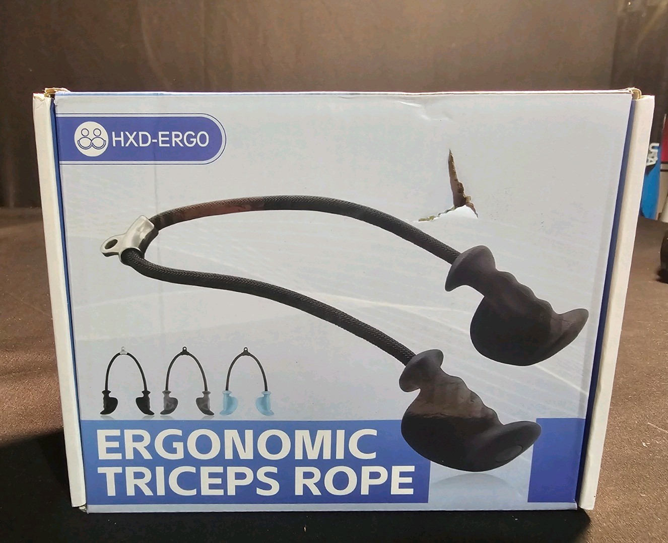 Ergonomic Triceps Rope Pull Down 36-inch Natural Rubber Grip
