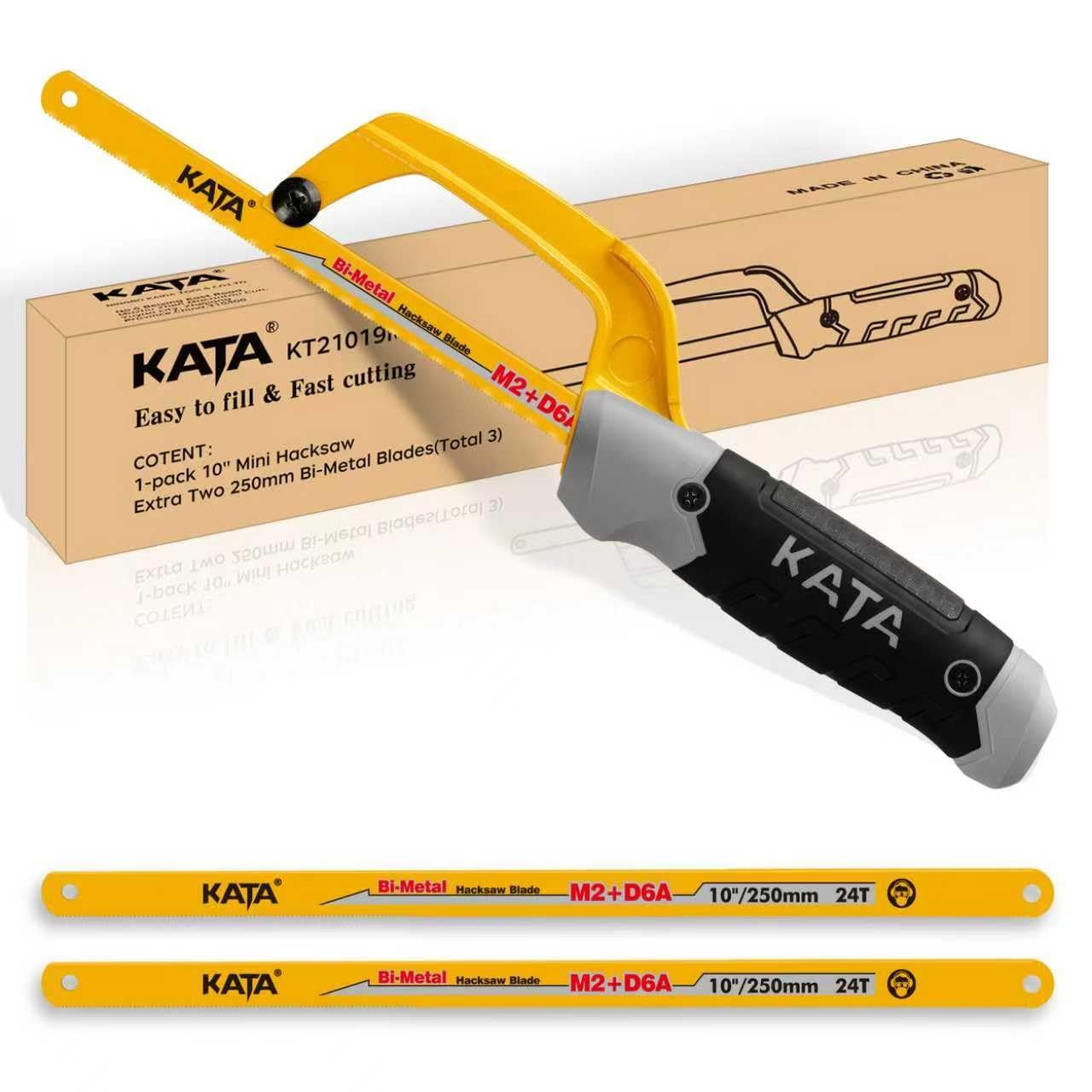 KATA Mini Hacksaw for Metal Cutting, Small - 3PC, ['Orange', 'Black', 'Gray']