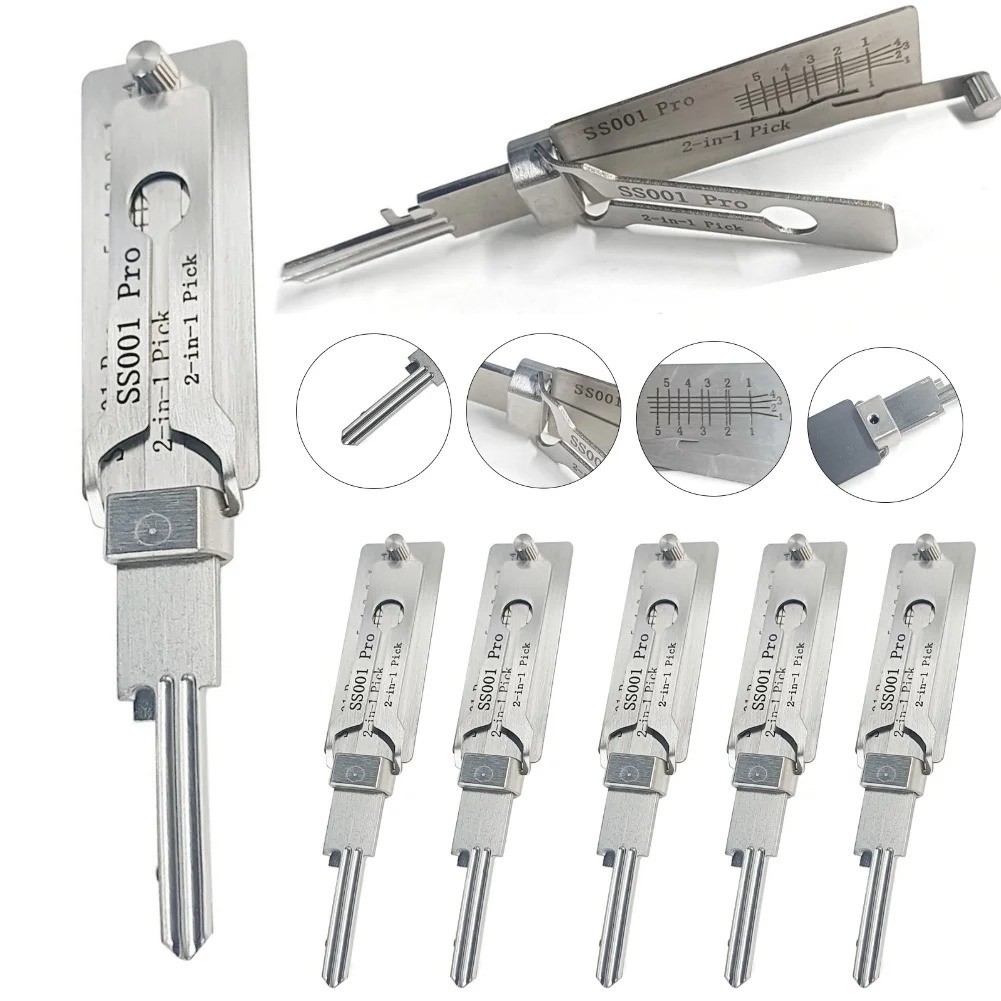 Hook And Pickup Tool Kit 2 In 1 Portable Lock Picking Set Ergonomic Handle**