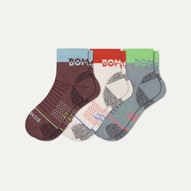 Bombas Merino Wool Blend Hiking Quarter Sock 3-Pack Men’s Large