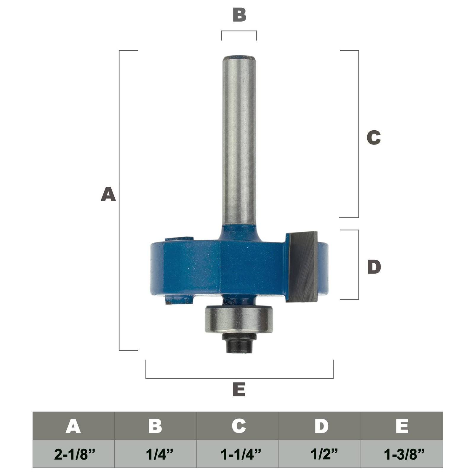 Rabbeting Router Bit (1/4" Shank) 1/4" Shank