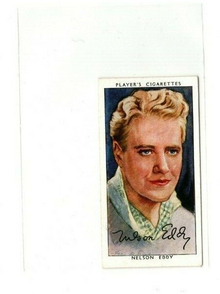 1938 Player's Cigarettes Film Stars NELSON EDDY #13  [ExMt-NM]