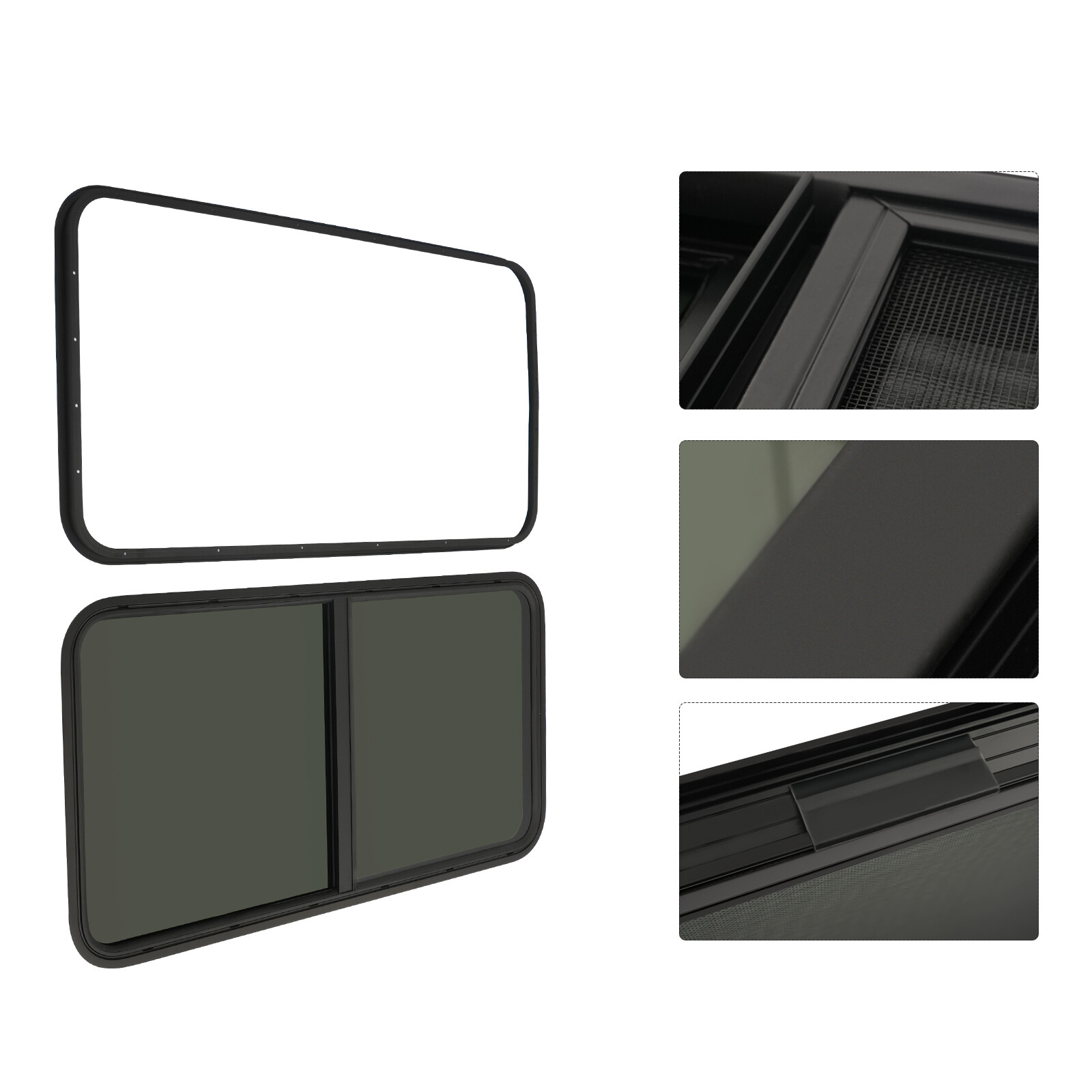 RV Window Horizontal Sliding Windows Multiple Wall Thicknesses Waterproof