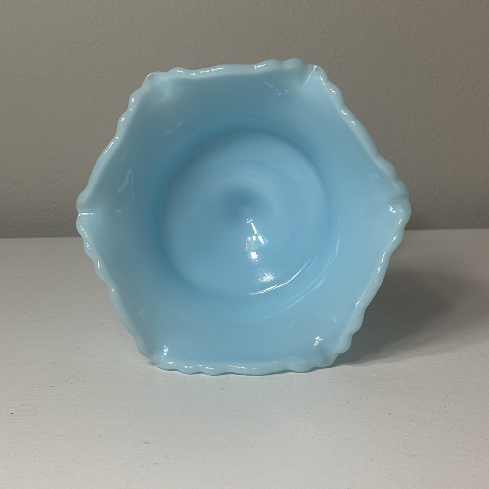 Fenton Blue Scroll and Eye Compote