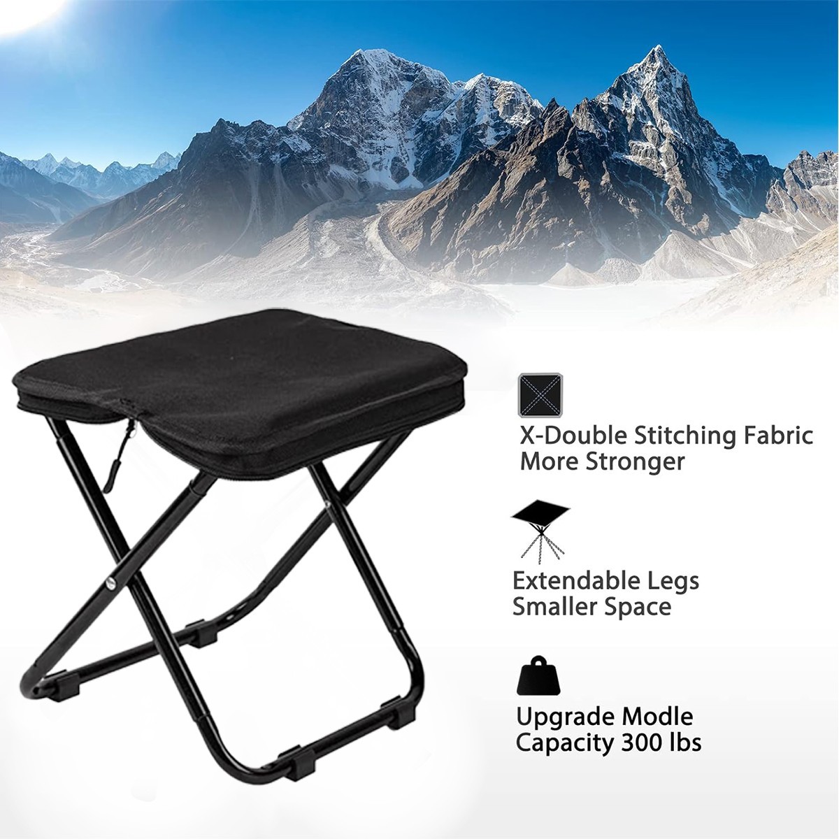 Small Folding Stool Mini Portable Outdoor Camping Chair Foldable Hiking