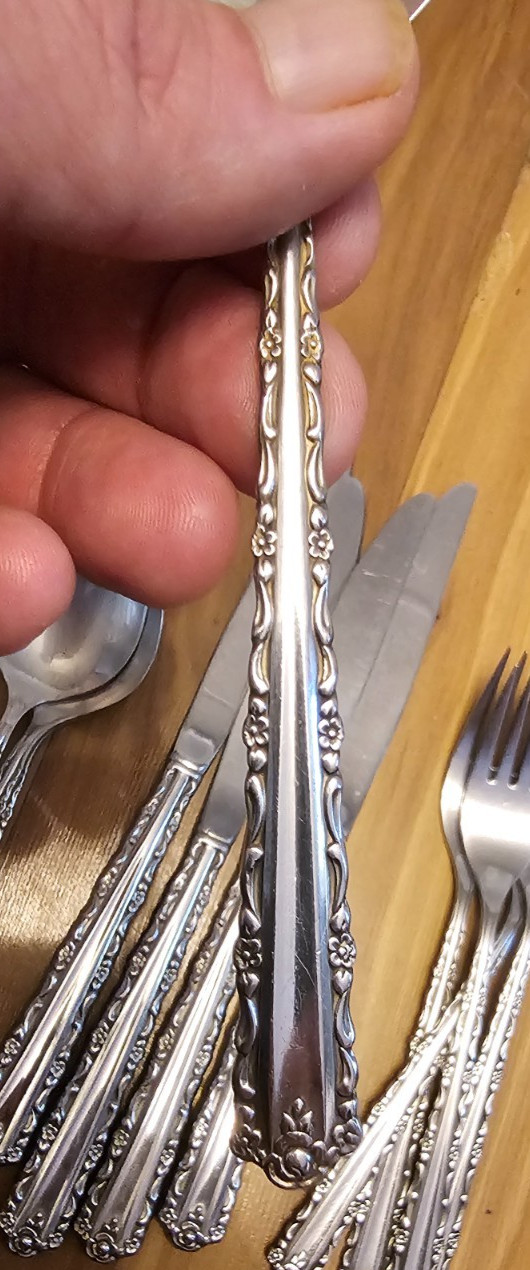 Vintage Mid Century Oneida Cherie Deluxe Stainless Flatware Set 5 Pieces