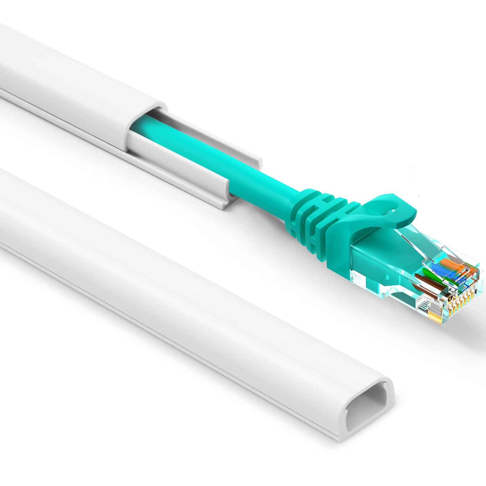One Cord Cover Wall 153in(9X L17in), Mini W0.5in x H0.3in x L153in, White