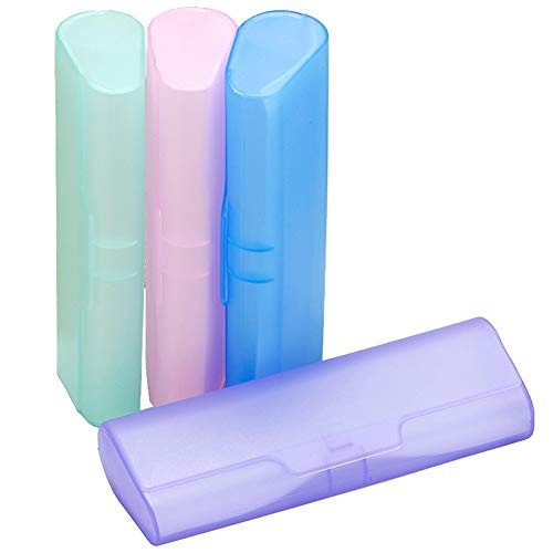 4 Pieces Portable Transparent Eyeglasses Case Sunglasses Case Box Protector